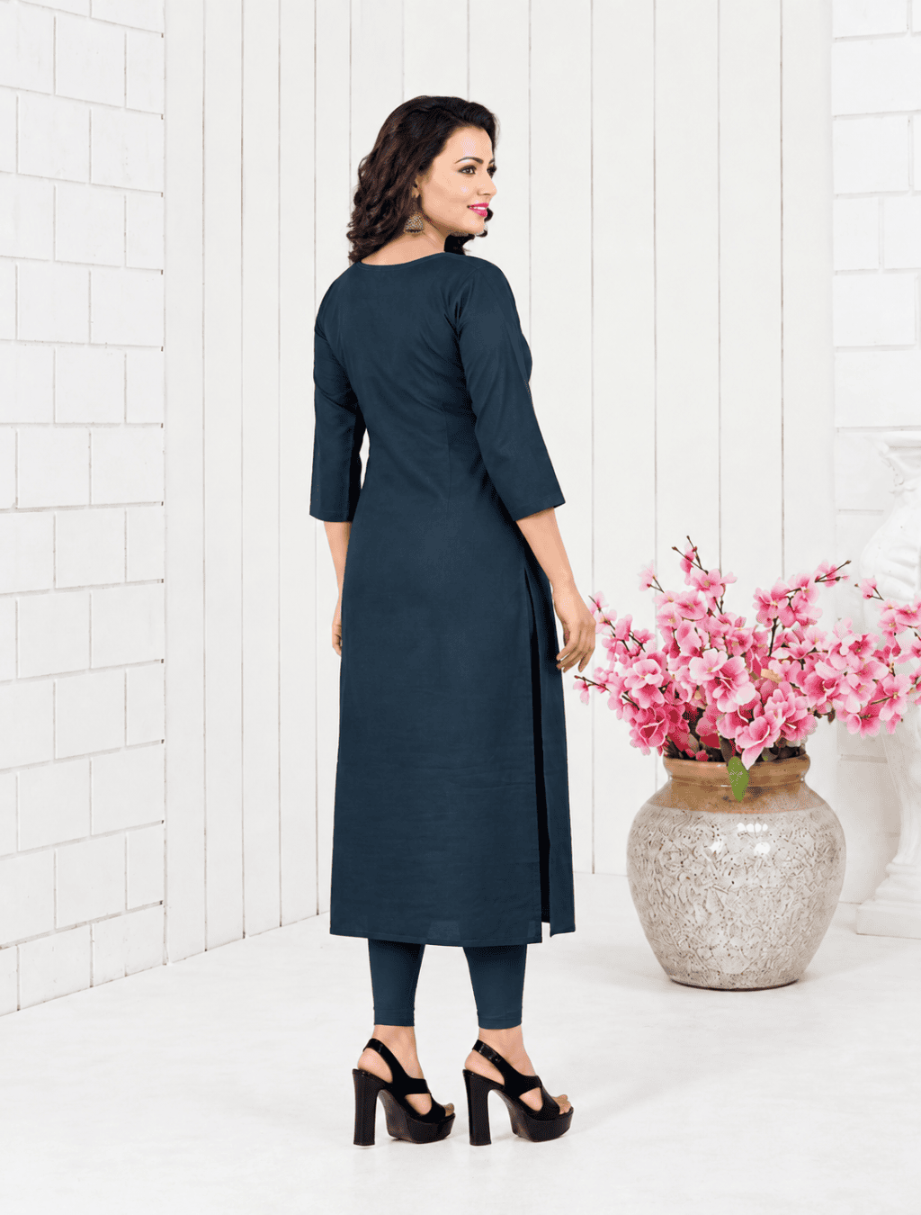 Heavy Rayon Self-Work Kurti – D.NO-320