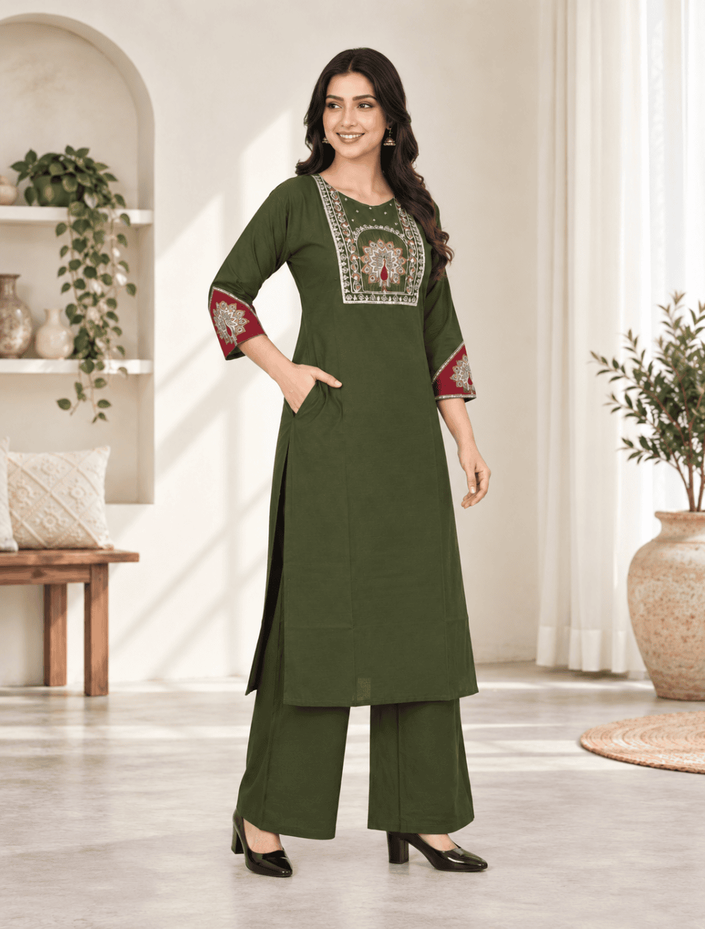 Dhabu Cotton Pant-Top with Side Pocket – D.196-D