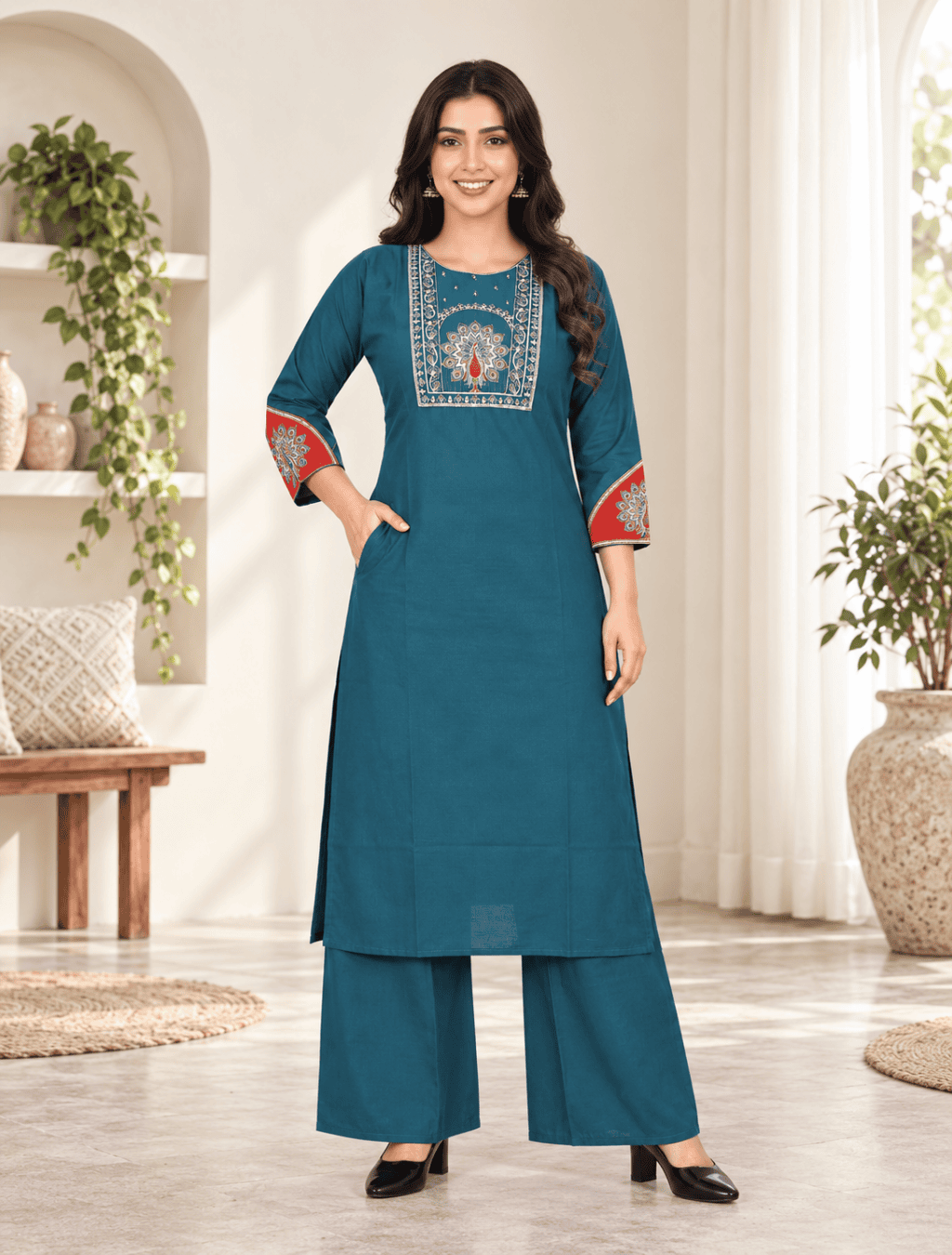 Dhabu Cotton Pant-Top with Side Pocket – D.196-F
