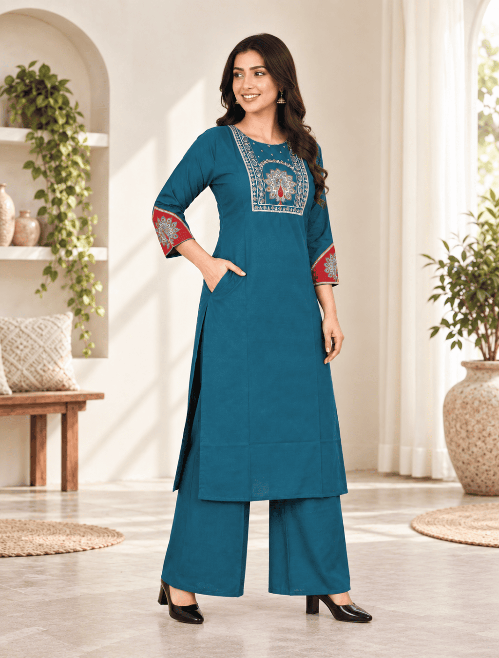 Dhabu Cotton Pant-Top with Side Pocket – D.196-F