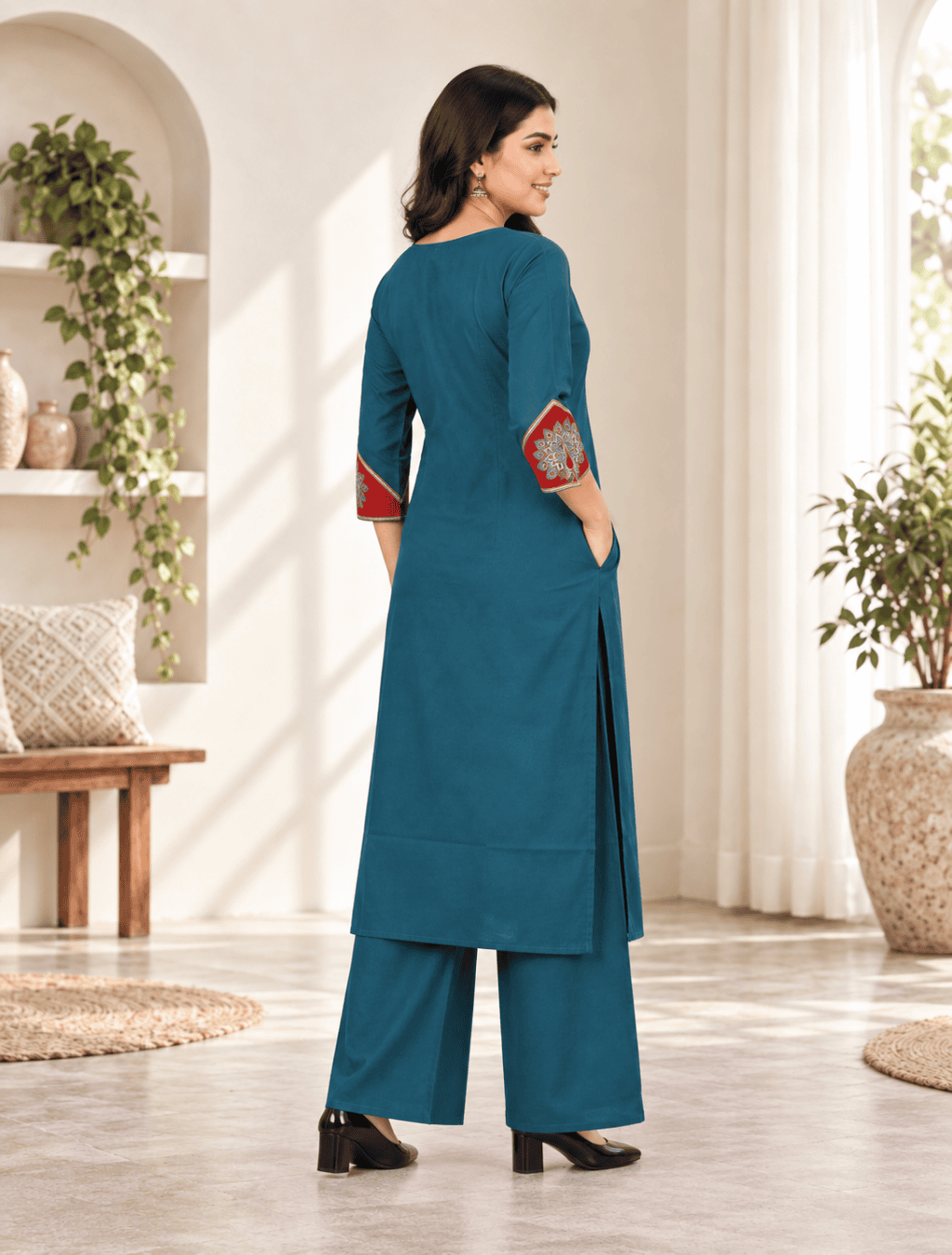 Dhabu Cotton Pant-Top with Side Pocket – D.196-F
